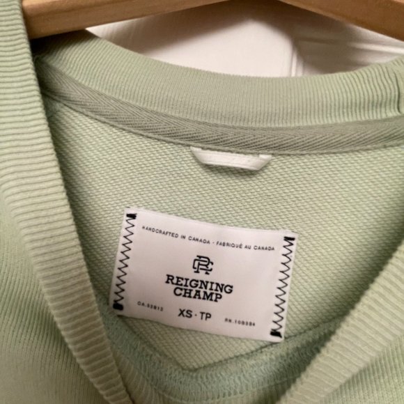 Reigning Champ Lighweight Terry Crew Neck XS Mint Green - Picture 3 of 4